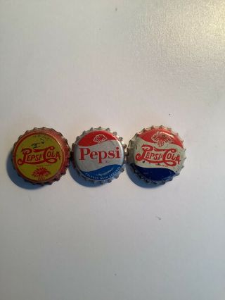 Pepsi - Cola 3 Different Sc Taxed Cork Acl Soda Bottle Caps