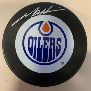 Mark Messier Auto Edmonton Oilers Signed Autographed Puck