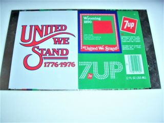 7 Up Soda Can Unrolled Flat Sheet Wyoming United We Stand Bi - Centennial