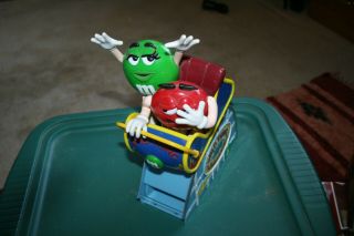 M&m Wild Thing Roller Coaster Candy Dispenser Red And Green Mars