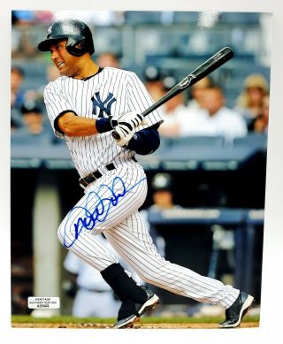 Derek Jeter York Yankees Hand Signed Autographed 8x10 Mlb Photo With