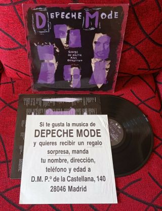 Depeche Mode Songs Of Faith And Devotion 1st Press 1993 Spain Lp W/ Insert
