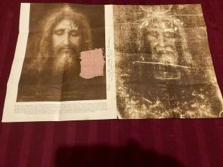 Rare Ancient Relic: Document S.  S.  Sindone - Fabric In Contact Of The Holy Shroud