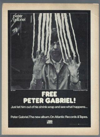 Peter Gabriel Scratch Album 1978 Small Poster Type Ad,  Promo Advert (genesis)