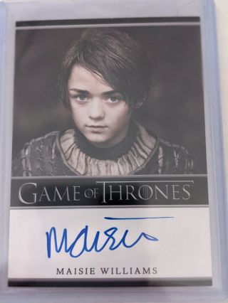 Game Of Thrones Season 2 Maisie Williams As Arya Stark Auto Hbo Got Autograph