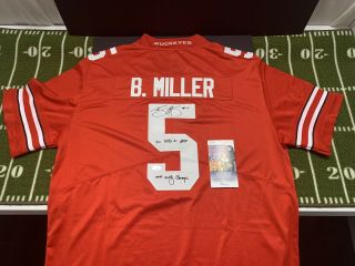 Braxton Miller Signed Ohio State Buckeyes Red Jersey Jsa 2x B10 Mvp 14 Nc Ins 58