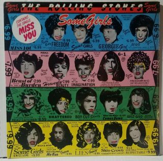 Rolling Stones Some Girls Lp Hype Sticker 1978 Coc 39108 Die Cut Cover