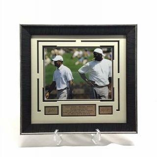 Tiger Woods And Michael Jordan Framed Photo With Engraved Autographs