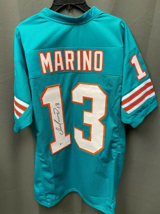 Dan Marino 13 Signed Dolphins Football Jersey Autographed Auto Bas Sz Xl