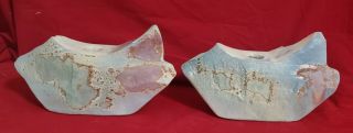 Tony Evans Ancient Sands Candle Holders Freeform Abstract Studio Pottery 1980s