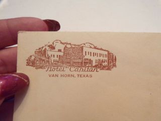 Vtg Envelope Hotel Capitan Van Horn Texas