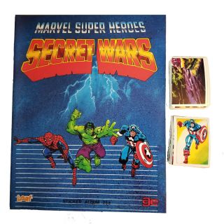 1984 Leaf Marver Heroes Secret Wars Complete 180 Sticker Set,  Album