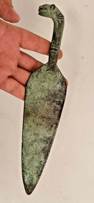 Extremely Rare 1200 B.  C.  Ancient Luristan Sword.  Zoomorphic Terminal.  385 Gr.  275mm