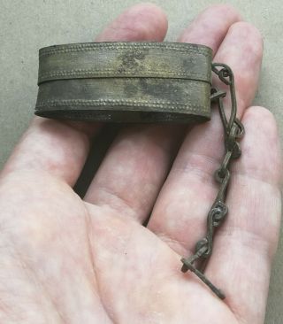 Ancient Viking Bronze Sword Sheath With Chain Very Rare
