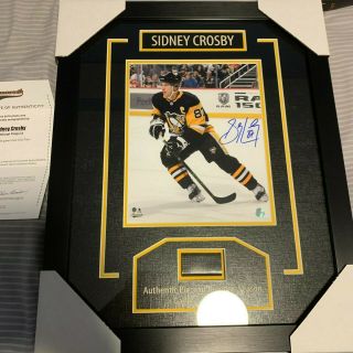 Sidney Crosby Auto Pittsburgh Penguins Framed 8x10 Game Stick Frameworth