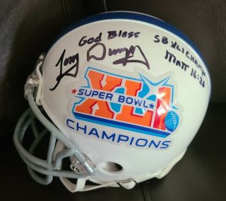 Tony Dungy Signed Colts Bowl Xli 41 Riddell Mini Helmet Hof Coach Manning