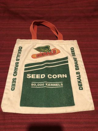 Dekalb Canvas Tote Bag Seed Corn Farming Promo Advertising