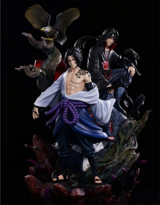 Naruto Uchiha Sasuke Itachi Statue Resin Model Gk Cw Studio 41cm