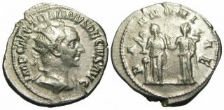 Trajan Decius Ar Antoninianus (250 - 251 Ad),  Two Pannoniae