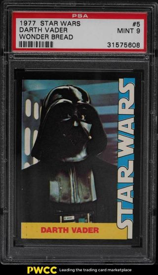 1977 Topps Star Wars Wonder Bread Darth Vader 5 Psa 9
