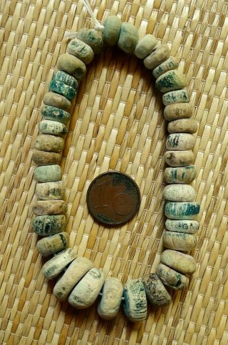 13mm Perles Verre Ancien Mali Fouille Sahara Ancient Islamic Nila Glass Beads
