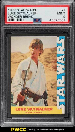 1977 Topps Star Wars Wonder Bread Luke Skywalker 1 Psa 9