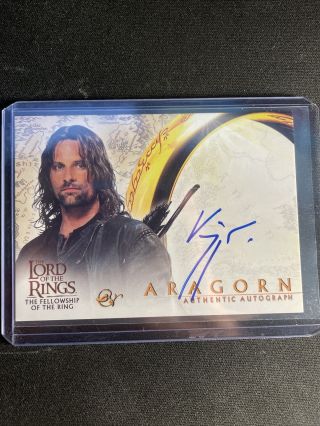 Viggo Mortensen As Aragorn Autograph Topps 2001 Fellowship Of The Ring