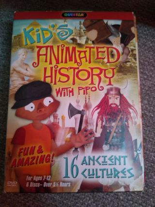 Kids Animated History With Pipo 16 Ancient Cultures Dvd 2012 6 Disc Set Vgc