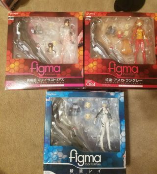 Max Factory Figma Neon Genesis Evangelion Mari Makinami Rei Ayanami Asuka.