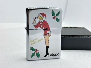 Auth Zippo 2005 Limited Model " Windy The Varga Girl " Merry Christmas Lighter