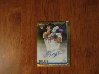 Austin Riley 2019 Topps Chrome Update Bb Autograph Gold Refractor/50 Rc On Fire