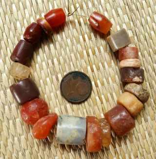 17mm Perles Ancien Afrique Ancient Mali African Neolithic Agate Carnelian Beads