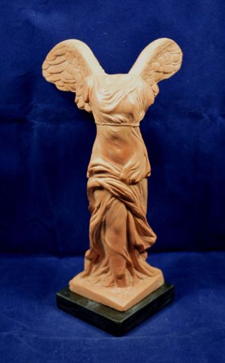 Nike Of Samothrace Ceramic Statue Victory Ancient Greek Sculpture On Marble