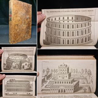 1780 Universal History - Ancient Rome With 10 Copper Engraved Plates Tree Calf
