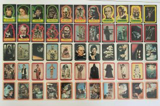 1977 Topps Vintage Star Wars Complete Sticker Set Series 1 2 3 4 & 5 55 Stickers