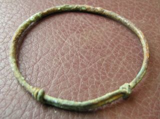 Authentic Ancient Lake Ladoga Viking Artifact Bronze Temporal Ring Vv 12 - C