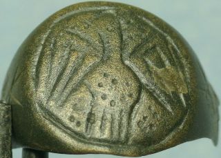 Ancient Bronze Ring Bezel Fragment,  Legionary Eagle