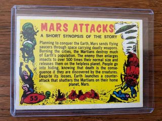 1962 Mars Attacks Checklist 55 - Centering - Checked