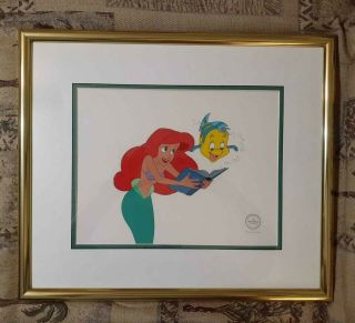 Little Mermaid " Story Time With Ariel " Serigraph Cel W/coa And Bonus Vhs Movie
