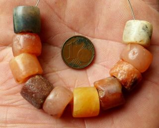 14mm Perles Ancien Afrique Ancient Mali African Neolithic Agate Carnelian Beads