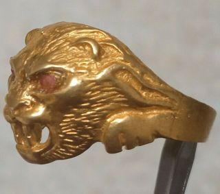 Rare Extremely Ancient Bronze Lion Head Roman Ring Authentic Artifact