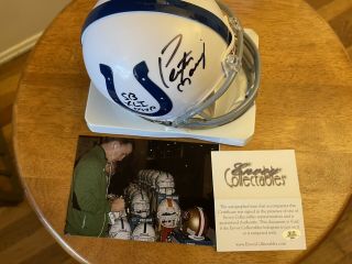Autographed Mini Football Helmet Indianapolis Colts Peyton Manning Sb Mvp Xli