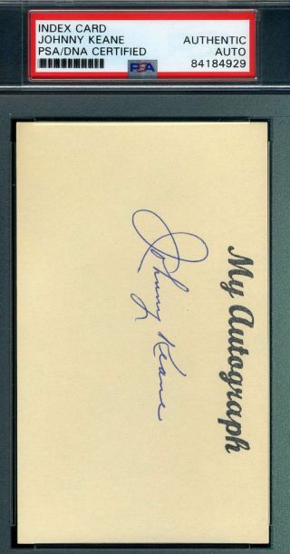 Johnny Keane Psa Dna Autograph Hand Signed 3x5 Index Card