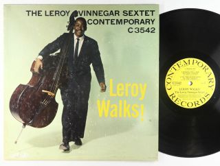 Leroy Vinnegar Sextet - Leroy Walks Lp - Contemporary - C3542 Mono Dg Vg,