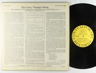 Leroy Vinnegar Sextet - Leroy Walks LP - Contemporary - C3542 Mono DG VG, 2