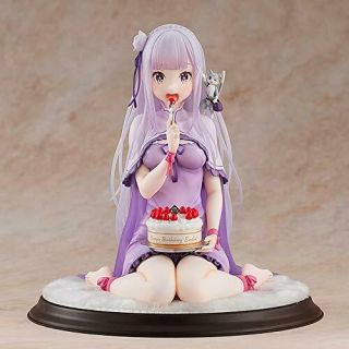 Kdcolle Re Zero Emilia Birthday Cake Ver 1/7 Figure Kadokawa Anime 130mm