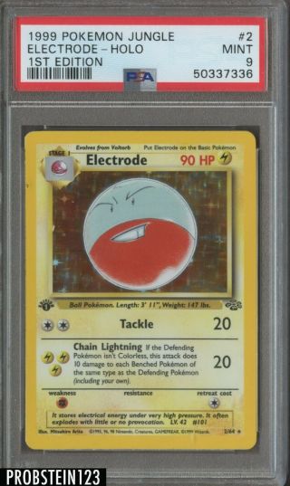 1999 Pokemon Jungle 1st Edition 2 Electrode - Holo Psa 9