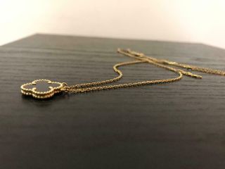 Authentic Van Cleef & Arpels Vintage Alhambra 18K Gold Necklace Pendant 3