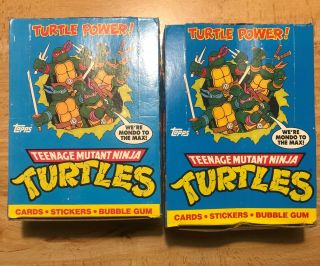 2 1989 Topps Teenage Mutant Ninja Turtles Wax Box 48 Packs Each