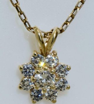 Vintage Top Quality 1.  5ct,  D Color,  Vvs1 Clarity Diamonds Pendant Necklace